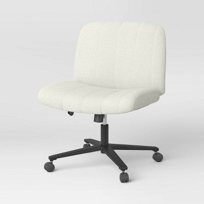 Upholstered Criss Cross Armless Office Chair with Metal Swivel Base - Room Essentials (LOCAL PICKUP ONLY)