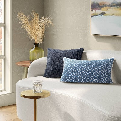 Square Marled Knit Pillow Gray Blue - Threshold