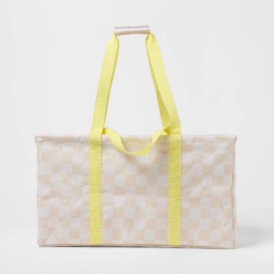 Multipurpose Tote Tan Checker - Sun Squad