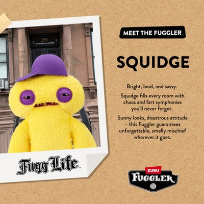 Fuggler 9" Fugg Life Squidge Yellow Stuffed Animal