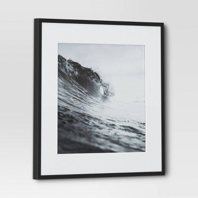 16" x 16" Matted to 12" x 12" Elevated Aluminum Poster Frame Black - Threshold: Modern Wall Decor, Metal Square Display