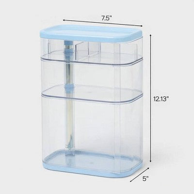Rotating Cosmetic Vanity Makeup Organizer Blue - Brightroom