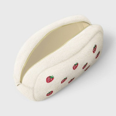 Embroidered Strawberries Pouch White - up&up