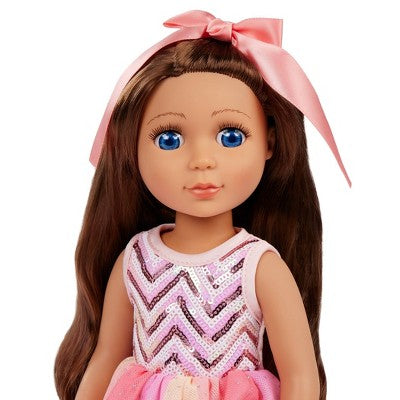 Glitter Girls 14" Doll with Party Outfit Dalia: Blue Eyes, Brown Wavy Hair