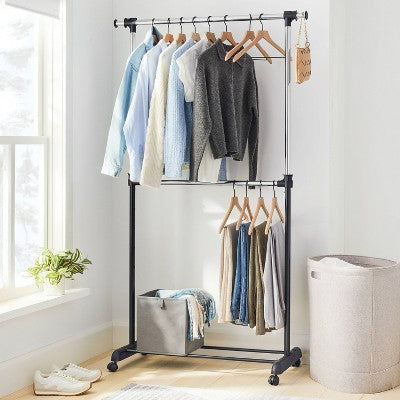 Adjustable Double Rod Garment Rack - Brightroom (LOCAL PICKUP ONLY)