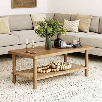 Nathan James Beacon Seagrass Coffee Table Light Brown (LOCAL PICKUP ONLY)