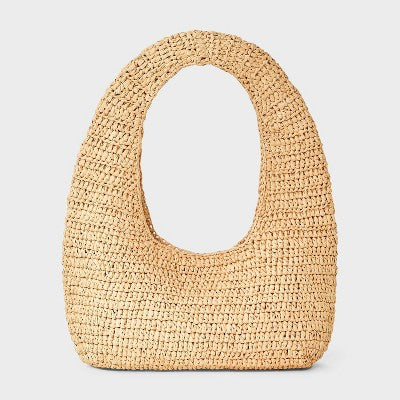 Casual Raffia Shoulder Bag - Universal Thread Tan