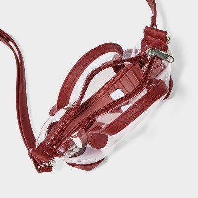 Game Day Clear Pouchette Crossbody Bag - Wild Fable Dark Red