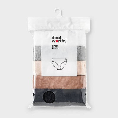 Women's 5pk Cotton Blend Briefs Underwear - Dealworthy Assorted Neutral 3X