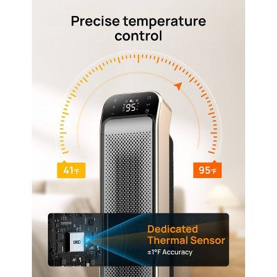 DREO 1500W Solaris Max 25" Ceramic Space Heater Oscillating Fast Heat and Ultra-Quiet ECO Mode Remote (LOCAL PICKUP ONLY)