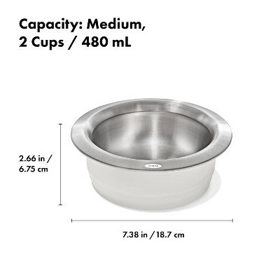 OXO 2 Cup Nonslip Dog Bowl - White