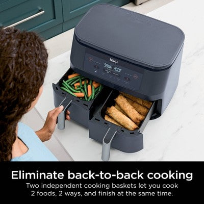 Ninja Foodi DZ090GY 6qt 2 Basket Air Fryer Gray