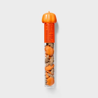 Halloween Pumpkin Flavor Biscuit Filled Jack-O-Lantern Tube Dog Treats - Boots & Barkley 5oz