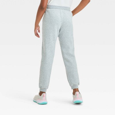 Girls' Fleece Jogger Pants - All In Motion Heather Gray S