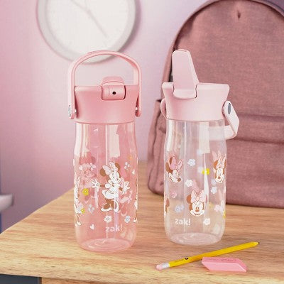 Zak Designs 2pk 18oz Minnie Mouse Harmony Straw Water Bottle Pink