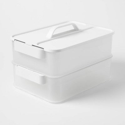 Click in Place 10qt Clear Plastic Storage Bin with White Latch for Home and Office Organization - Brightroom?