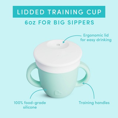Munchkin 6oz C'est Silicone! Training Sippy Cup with Lid for Babies - Mint Green