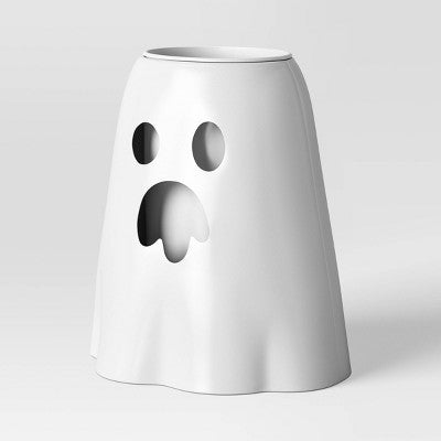 8.25" Small Metal Ghost Planter Halloween Decorative Prop Gray - Hyde and EEK! Boutique