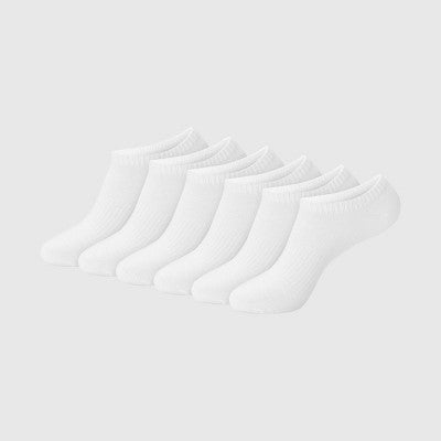 Hanes Premium Women's 6pk Cool Comfort Breathable No Show Socks - White 5-9