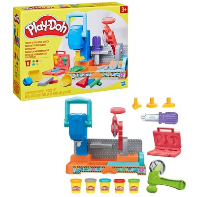 Play-Doh Stamp and Saw Tool Bench Playset - 8pc