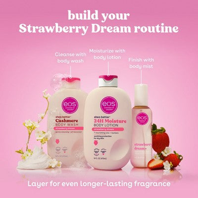eos Cashmere Body Wash - Strawberry Dream - 16 fl oz: Softer Skin, Vegan, Paraben-Free, Sensitive Skin