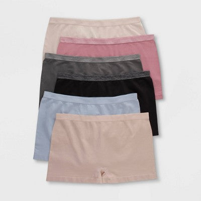 Hanes Women's 6pk Comfort Flex Fit Seamless Boy Shorts - Colors May Vary XL