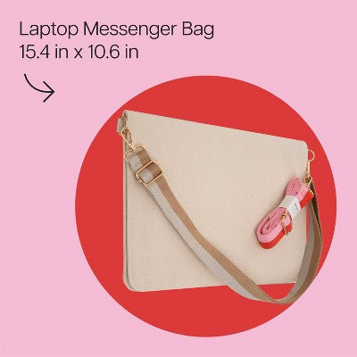 Noted by Post-it Hybrid Laptop Messenger Bag with Two Removable Straps