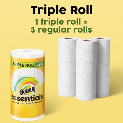 Bounty Essentials Select-A-Size White Paper Towels - 12 Triple Rolls