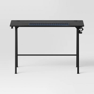 Gaming Desk with LED Lights and Headphone Holder Black - Room Essentials (LOCAL PICKUP ONLY)