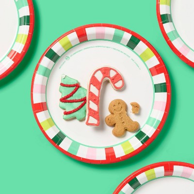 Holiday Disposable Plates - Brights Stripe - 10" - 24ct - up&up