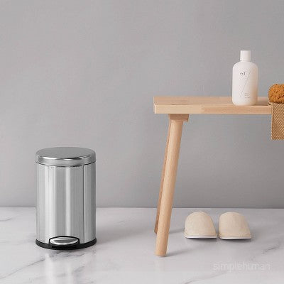 simplehuman 4.5L Round Step Trash Can Brushed Stainless Steel