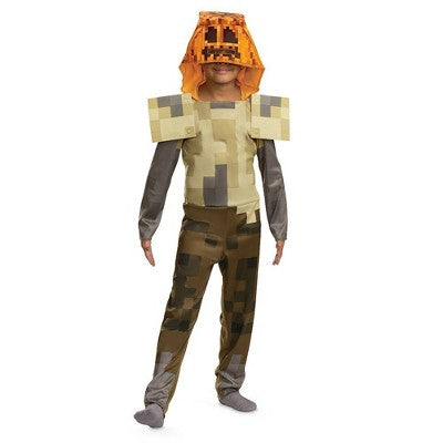 Kids' Minecraft Hooded Halloween Costume Jumpsuit Classic Husk Jack O'Lantern 4-6