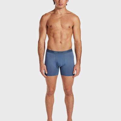 Pair of Thieves Men's Quick Dry Boxer Briefs 3pk - Navy Blue L: Mid Rise, Full Waistband Elastic, Machine Washable