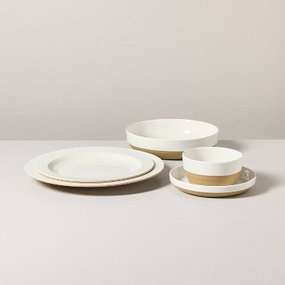 4pk 6.5" Melamine Appetizer Plates Sour Cream - Hearth & Hand with Magnolia