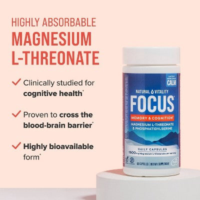 Natural Calm Vitality Focus Vitamin Capsules - 60ct