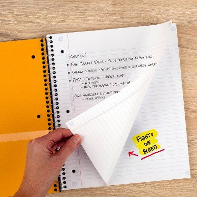 Five Star 8.5"x11" 1 Subject College Ruled Notebook Sky Blue 100 Pages