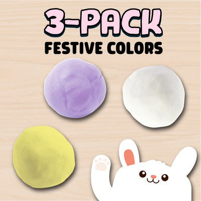 Chuckle & Roar Whoa Dough Easter Bunny Basket Stuffer White Purple and Yellow Air-Dry Modeling Dough Non-Toxic Sensory Kids' Ages 3+