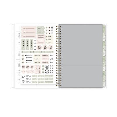 The Everygirl X Day Designer 2024-25 Weekly/Monthly Planner with Notes 8.625"x5.875" Wirebound Frosted PP Floral Olive: Student Day Planner