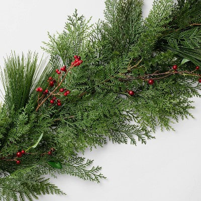 72" Christmas Garland Red/Green - Threshold designed with Studio McGee
