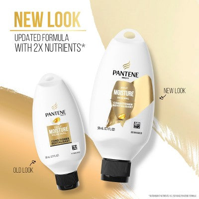 Pantene Conditioner, Hydrates Dry damaged Hair, Daily Moisture Renewal, Safe for Color Treated Hair, Paraben Free, for women and men, 1.7 oz