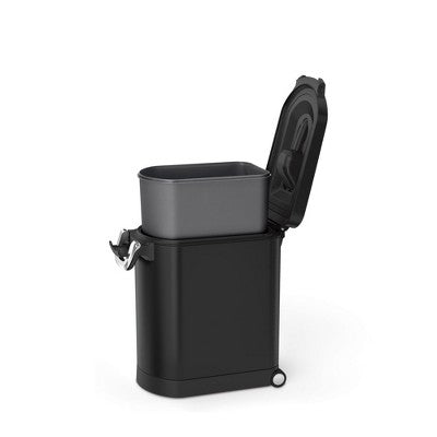 simplehuman Medium Pet Food Storage Container for Cat Food, Bird Feed, and Dog Food Storage - Matte Black Steel (LOCAL PICKUP ONLY)