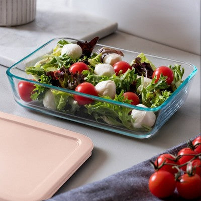 Pyrex 4pc 3c Rectangular Glass Food Storage Container Set Rosewater