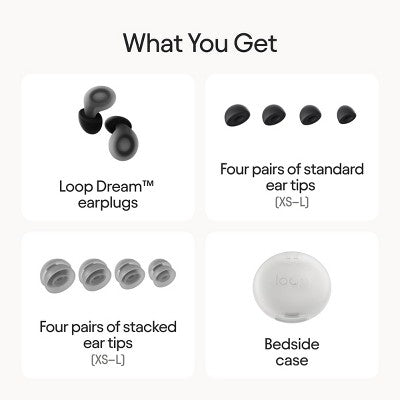 Loop Dream Earplugs for Deep Sleep, Napping and Snoring - Black