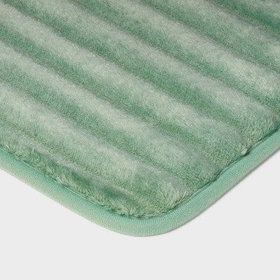 17"x24" Ribbed Cushion Foam Bath Rug Light Green - Room Essentials