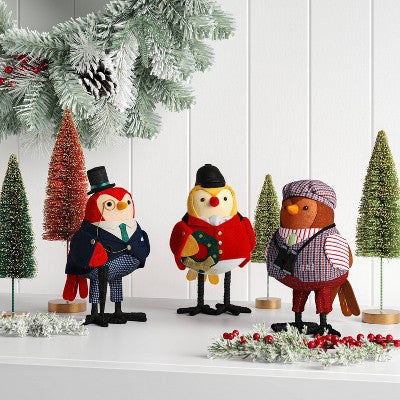 Christmas Featherly Friends "Stirr?up" Decor Red Coat - Wondershop