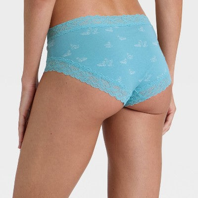 Women's Cotton Blend Hipster Underwear with Lace XL