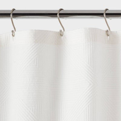 Luxe Lattice Matlesse Shower Curtain Cream - Threshold