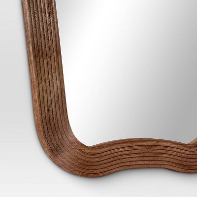 22"x30" Ribbed Wood Wall Mirror - Threshold (LOCAL PICKUP ONLY)