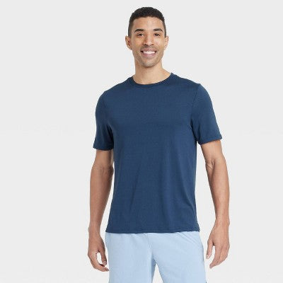 Men's Short Sleeve Performance T-Shirt All In Motion Navy Blue L