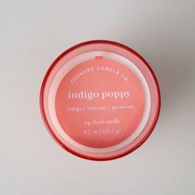 Foundry Candle Co. Ombre Frosted Glass Jar Candle Indigo Poppy 6.5oz